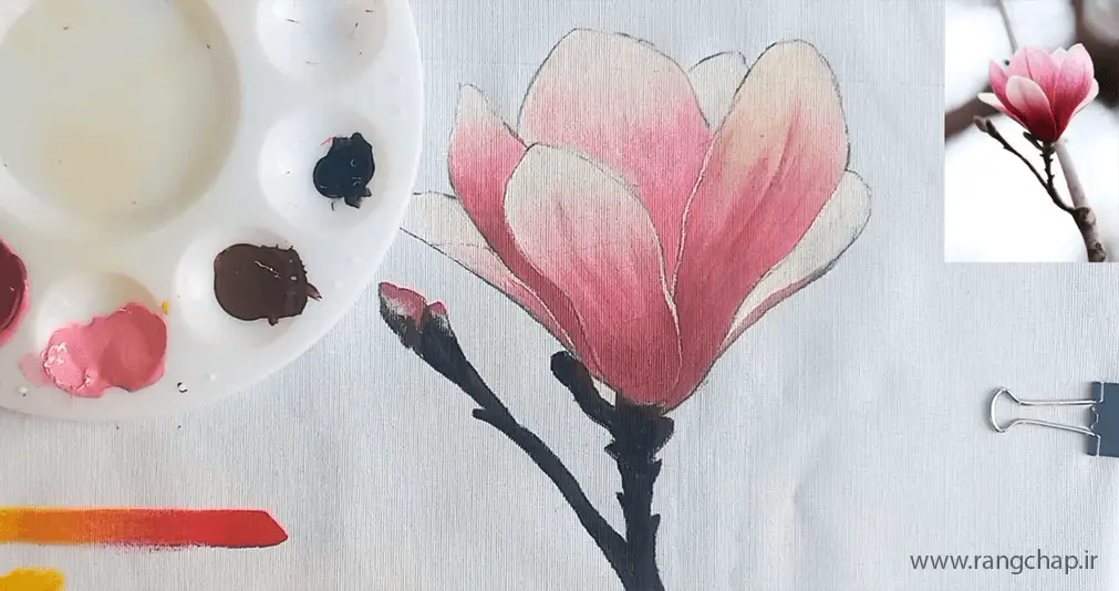تکنیک خشک برای اجرای نقاشی گل روی لباس